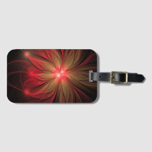 Red Fansy fractal Blommor Bagagebricka