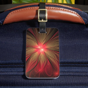 Red Fansy fractal Blommor Bagagebricka