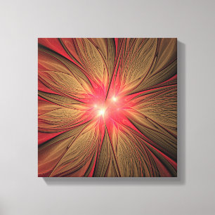 Red Fansy fractal Blommor Canvastryck