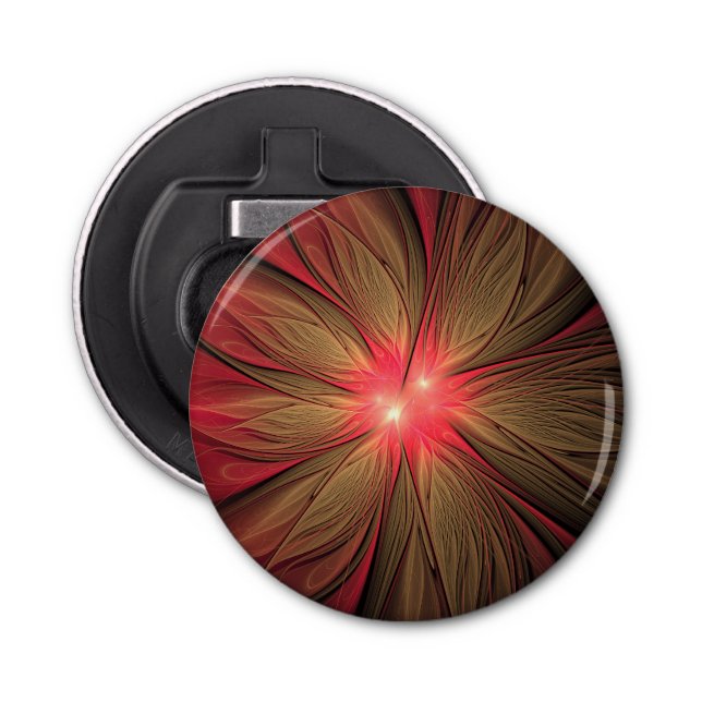 Red Fansy fractal Blommor Flasköppnare (Framsidan)