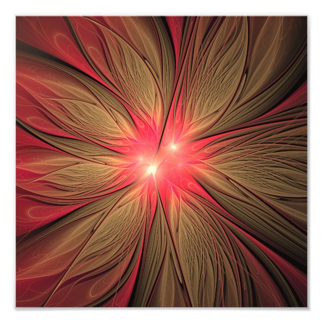 Red Fansy fractal Blommor Fototryck (Framsidan)