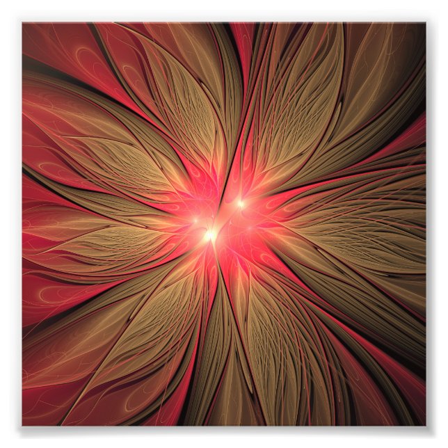 Red Fansy fractal Blommor Fototryck (Framsidan)