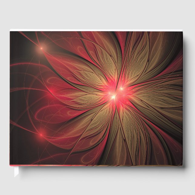 Red Fansy fractal Blommor Gästböcker (Framsida)