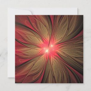 Red Fansy fractal Blommor Inbjudningar