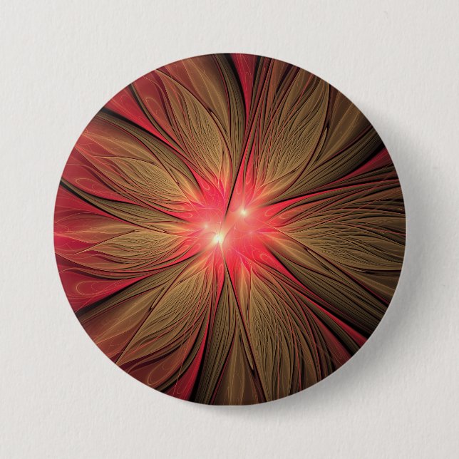Red Fansy fractal Blommor Knapp (Framsida)