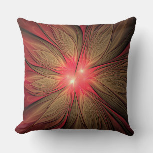 Red Fansy fractal Blommor Kudde