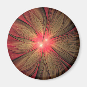 Red Fansy fractal Blommor Magnet