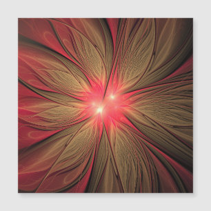 Red Fansy fractal Blommor Magnetisk Inbjudningskort