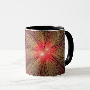Red Fansy fractal Blommor Mugg