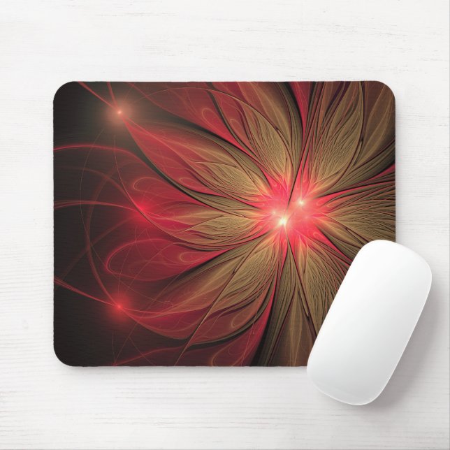 Red Fansy fractal Blommor Musmatta (Med mus)