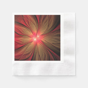 Red Fansy fractal Blommor Pappersservett