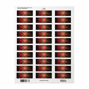 Red Fansy fractal Blommor Returadress Etikett
