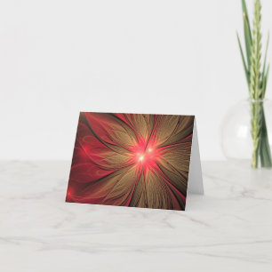 Red Fansy fractal Blommor Tack Kort