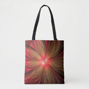 Red Fansy fractal Blommor Tygkasse