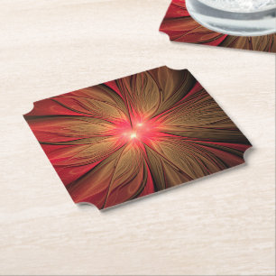 Red Fansy fractal Blommor Underlägg Papper