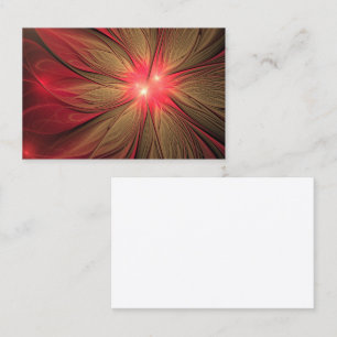 Red Fansy fractal Blommor Visitkort
