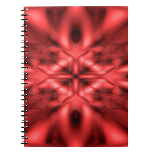 Red fantasy mönster anteckningsbok med spiral (Framsidan)
