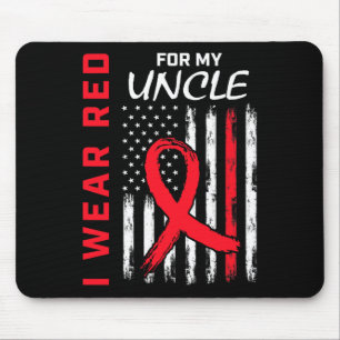 Red farbror Heart Disease Awareness Flagga Niece N Musmatta