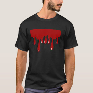 Red Färg Chocolate Drip Cake Roligt Halloween Cost T Shirt
