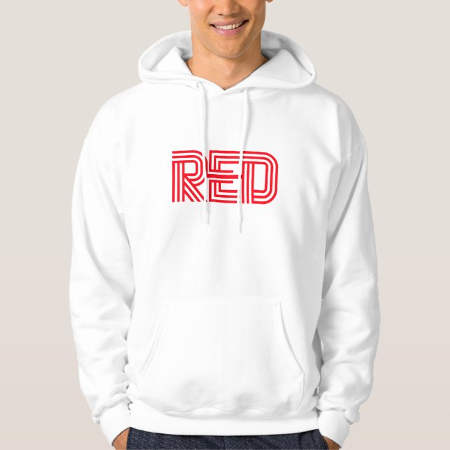Red färg design hoodie (Framsida)
