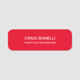 Red Färg Modern Minimalist Plain Namnbricka