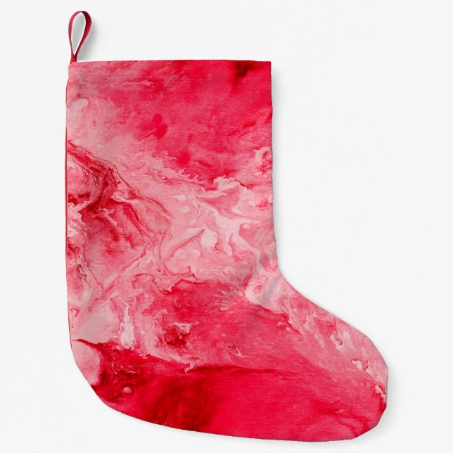 Red färg penseldrag liten julstrumpa (Framsidan)