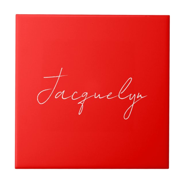 Red Färg Plain Elegant Modern minimalist Namn Kakelplatta (Framsidan)