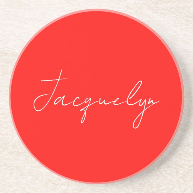 Red Färg Plain Elegant Modern minimalist Namn Underlägg (Framsidan)