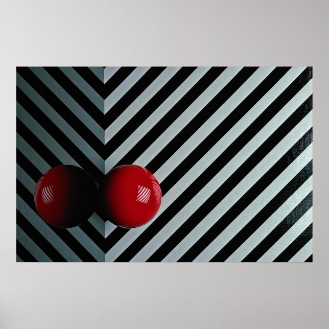 Red färg Snooker boll Poster (Framsidan)