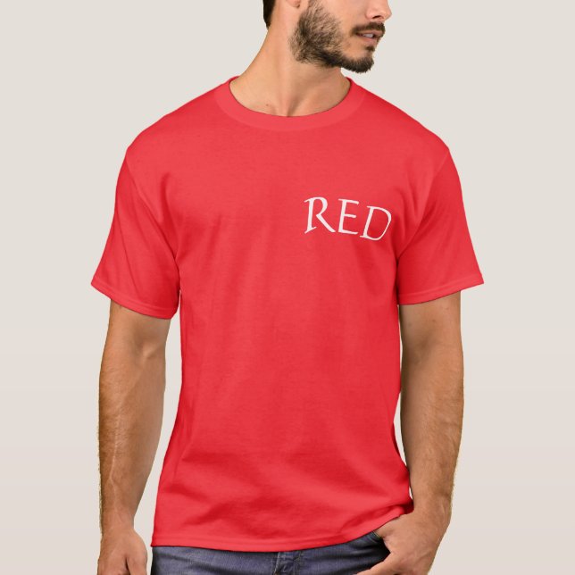 Red Färg T Shirt (Framsida)
