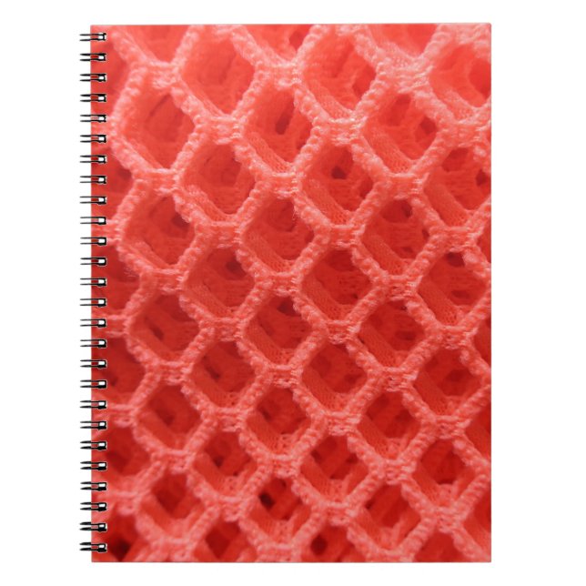 Red Färgad Crochet Fabric-utseende Anteckningsbok (Framsidan)
