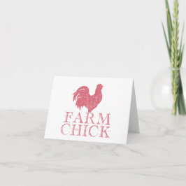 Red Farm Chick med Tupp BLANK Kort
