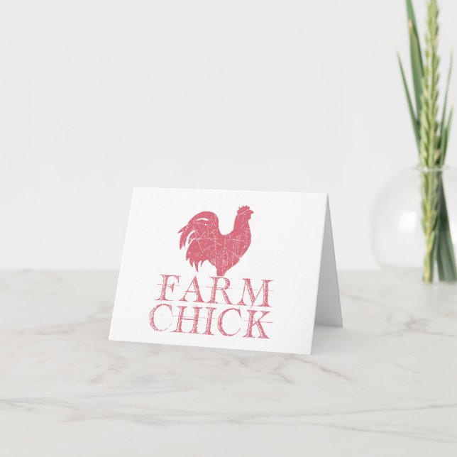 Red Farm Chick med Tupp BLANK Kort (Framsida)