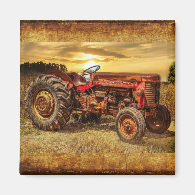 Red Farm Tractor Magnet (Framsidan)