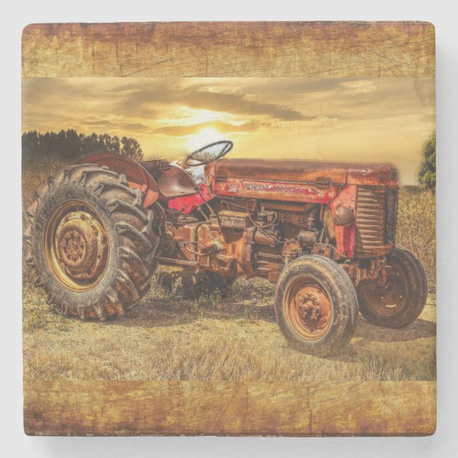 Red Farm Tractor Stenunderlägg (Framsidan)