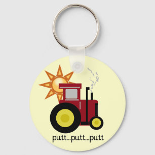 Red Farm Tractor T-shirts och Gifts Nyckelring