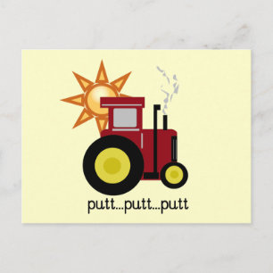 Red Farm Tractor T-shirts och Gifts Vykort