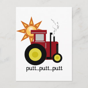 Red Farm Tractor T-shirts och Gifts Vykort