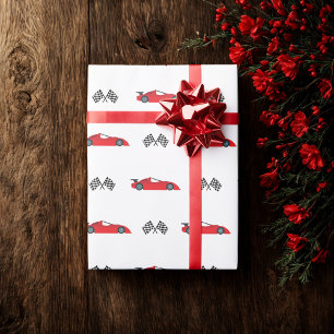 Red Fast en tävling-tävla med flaggor-kontroll Presentpapper