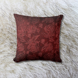 Red Faux Embossed Ro Leather Kudde