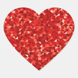 Red Faux Foil Heart Stickers Hjärtformat Klistermärke