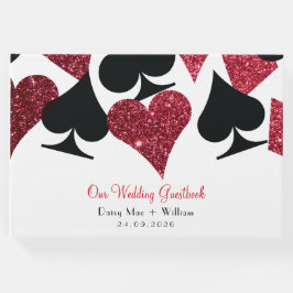 Red Faux Glitter Las Vegas Guestbook Gästböcker