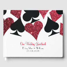 Red Faux Glitter Las Vegas Guestbook Gästböcker