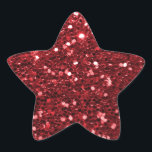 Red Faux Glitter Stjärnformat Klistermärke<br><div class="desc">Stor rödfaux glitter. OBSERVERA: Det här är platt tryckt grafik - inga upphöjda delar.</div>