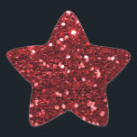 Red Faux Glitter Stjärnformat Klistermärke<br><div class="desc">Stor rödfaux glitter. OBSERVERA: Det här är platt tryckt grafik - inga upphöjda delar.</div>