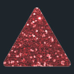 Red Faux Glitter Triangelformat Klistermärke<br><div class="desc">Stor rödfaux glitter. OBSERVERA: Det här är platt tryckt grafik - inga upphöjda delar.</div>