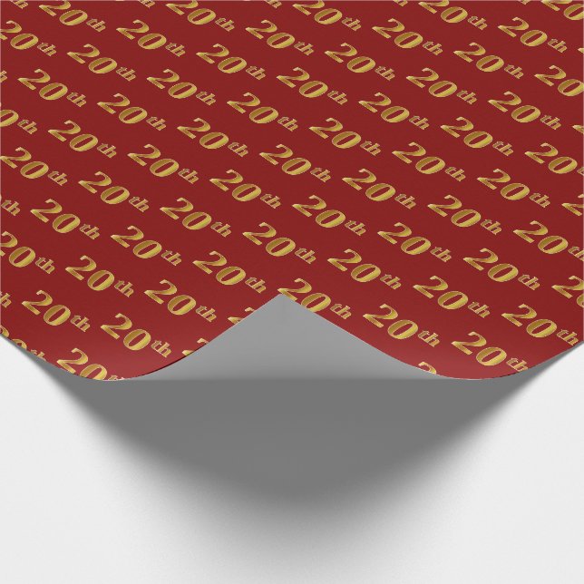 Red, Faux Guld 20:e (tjugonde) händelsen Presentpapper (Hörn)