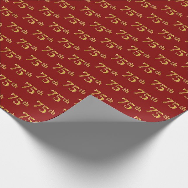 Red, Faux Guld 75:e (75:e), händelse Presentpapper (Hörn)