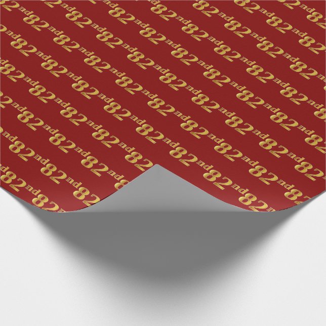 Red, Faux Guld 82:a (80:e) händelsen Presentpapper (Hörn)