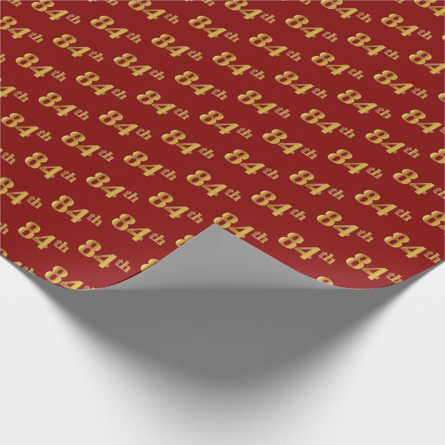 Red, Faux Guld 84:e (84:e) händelsen Presentpapper (Hörn)
